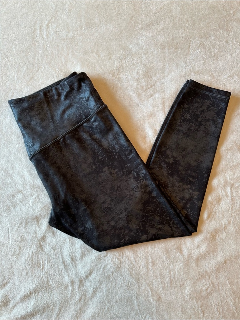 Athleta Elation Misty Lace Tight High Rise Leggings Black Size Large